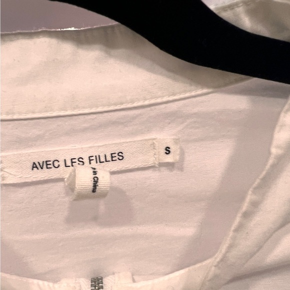 AVEC LES FILLES | zip front ruffle top in white - Picture 4 of 4